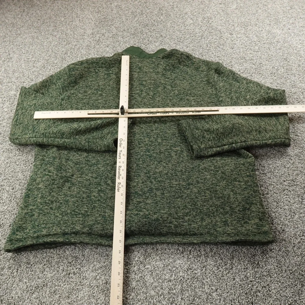Eddie Bauer Sweater Mens 2XL Green Fleece‎ 1/4 Zip Mock Neck Pullover Outdoor